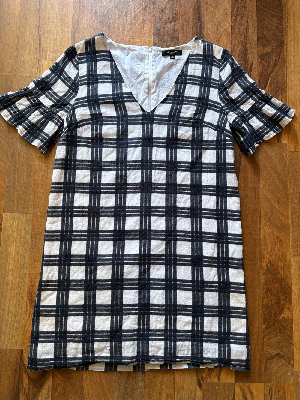 Madewell Blue and White V-Neck Shift Dress Size 0